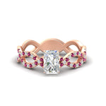 Load image into Gallery viewer, infinity-radiant-cut-twist-diamond-engagement-ring-with-pink-sapphire-in-rose-gold-FD11157RARGSADRPIANGLE3-NL-RG
