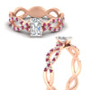 Load image into Gallery viewer, infinity-radiant-cut-twist-diamond-engagement-ring-with-pink-sapphire-in-rose-gold-FD11157RARGSADRPIANGLE3-NL-RG