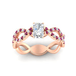 Load image into Gallery viewer, infinity-radiant-cut-twist-diamond-engagement-ring-with-pink-sapphire-in-rose-gold-FD11157RARGSADRPIANGLE3-NL-RG

