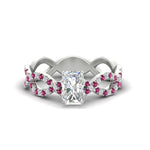 Load image into Gallery viewer, infinity-radiant-cut-twist-diamond-engagement-ring-with-pink-sapphire-in-white-gold-FD11157RARGSADRPIANGLE3-NL-WG
