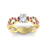 Load image into Gallery viewer, infinity-radiant-cut-twist-diamond-engagement-ring-with-pink-sapphire-in-yellow-gold-FD11157RARGSADRPIANGLE3-NL-YG

