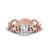 Load image into Gallery viewer, infinity-radiant-cut-twist-diamond-engagement-ring-with-ruby-in-rose-gold-FD11157RARGRUDRANGLE3-NL-RG