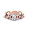 Load image into Gallery viewer, infinity-radiant-cut-twist-diamond-engagement-ring-with-ruby-in-rose-gold-FD11157RARGRUDRANGLE3-NL-RG