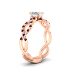 Load image into Gallery viewer, infinity-radiant-cut-twist-diamond-engagement-ring-with-ruby-in-rose-gold-FD11157RARGRUDRANGLE3-NL-RG
