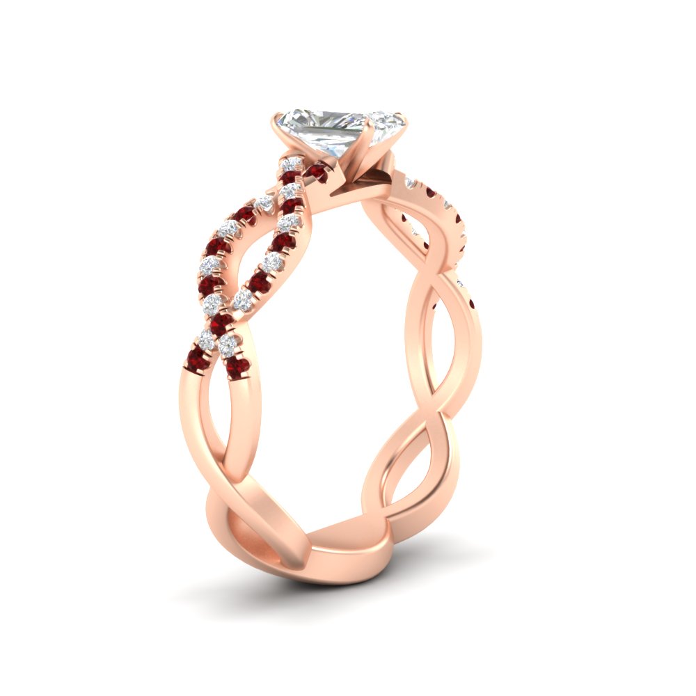 infinity-radiant-cut-twist-diamond-engagement-ring-with-ruby-in-rose-gold-FD11157RARGRUDRANGLE3-NL-RG
