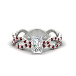 Load image into Gallery viewer, infinity-radiant-cut-twist-diamond-engagement-ring-with-ruby-in-white-gold-FD11157RARGRUDRANGLE3-NL-WG
