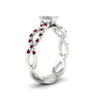 Load image into Gallery viewer, infinity-radiant-cut-twist-diamond-engagement-ring-with-ruby-in-white-gold-FD11157RARGRUDRANGLE3-NL-WG