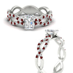 Load image into Gallery viewer, infinity-radiant-cut-twist-diamond-engagement-ring-with-ruby-in-white-gold-FD11157RARGRUDRANGLE3-NL-WG
