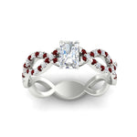 Load image into Gallery viewer, infinity-radiant-cut-twist-diamond-engagement-ring-with-ruby-in-white-gold-FD11157RARGRUDRANGLE3-NL-WG
