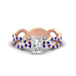Load image into Gallery viewer, infinity-radiant-cut-twist-diamond-engagement-ring-with-sapphire-in-rose-gold-FD11157RARGSABLANGLE3-NL-RG
