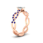 Load image into Gallery viewer, infinity-radiant-cut-twist-diamond-engagement-ring-with-sapphire-in-rose-gold-FD11157RARGSABLANGLE3-NL-RG
