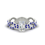 Load image into Gallery viewer, infinity-radiant-cut-twist-diamond-engagement-ring-with-sapphire-in-white-gold-FD11157RARGSABLANGLE3-NL-WG
