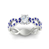 Load image into Gallery viewer, infinity-radiant-cut-twist-diamond-engagement-ring-with-sapphire-in-white-gold-FD11157RARGSABLANGLE3-NL-WG