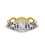 Load image into Gallery viewer, infinity-radiant-cut-twist-diamond-engagement-ring-with-sapphire-in-yellow-gold-FD11157RARGSABLANGLE3-NL-YG
