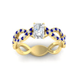 Load image into Gallery viewer, infinity-radiant-cut-twist-diamond-engagement-ring-with-sapphire-in-yellow-gold-FD11157RARGSABLANGLE3-NL-YG
