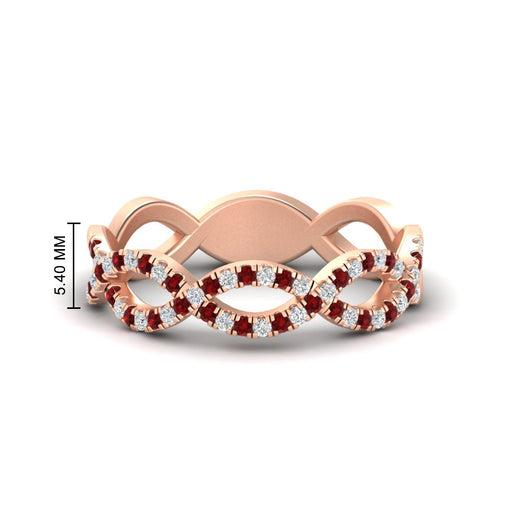 Infinity Diamond Twist Wedding Band