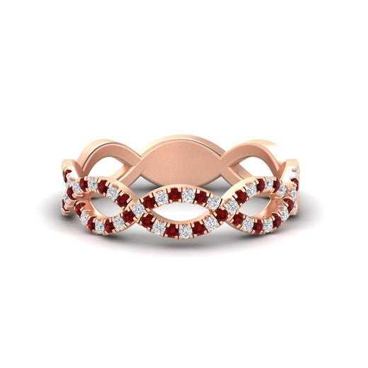 Infinity Diamond Twist Wedding Band