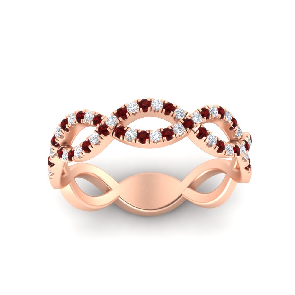 Infinity Diamond Twist Wedding Band