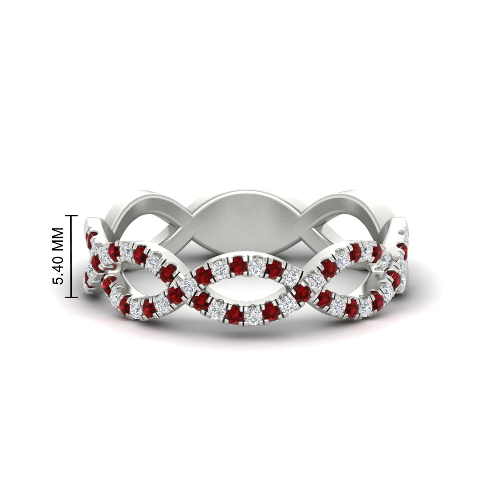 Infinity Diamond Twist Wedding Band