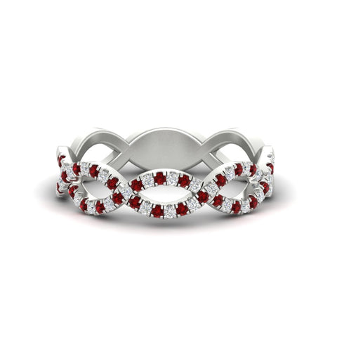 Infinity Diamond Twist Wedding Band