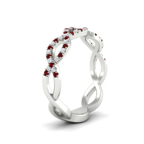 Infinity Diamond Twist Wedding Band