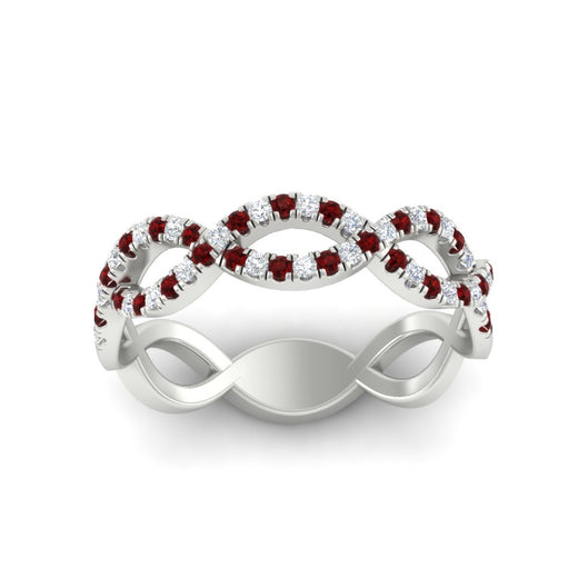 Infinity Diamond Twist Wedding Band