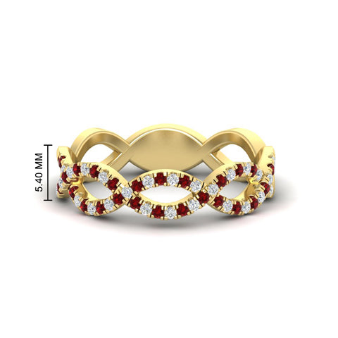 Infinity Diamond Twist Wedding Band
