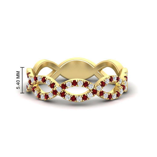 Infinity Diamond Twist Wedding Band