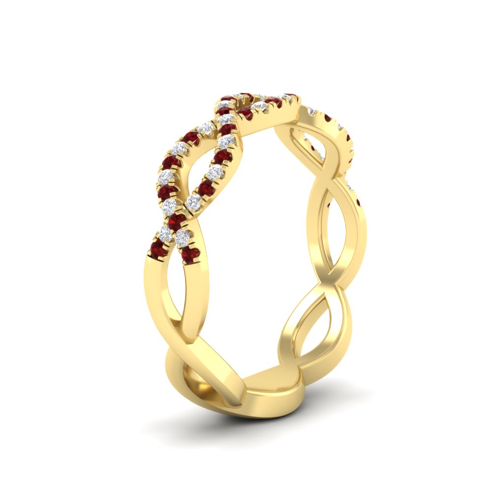 Infinity Diamond Twist Wedding Band