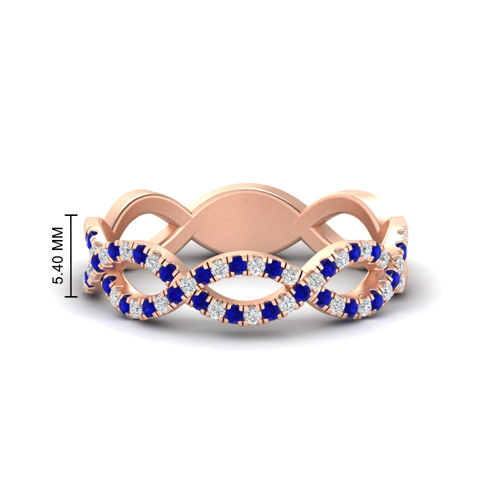 Infinity Diamond Twist Wedding Band