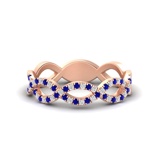 Infinity Diamond Twist Wedding Band