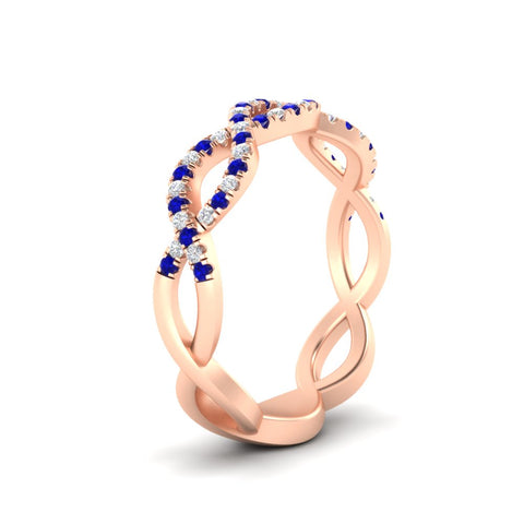 Infinity Diamond Twist Wedding Band
