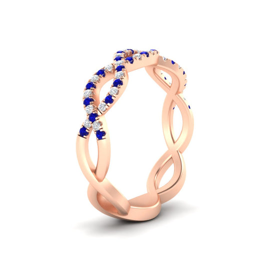 Infinity Diamond Twist Wedding Band