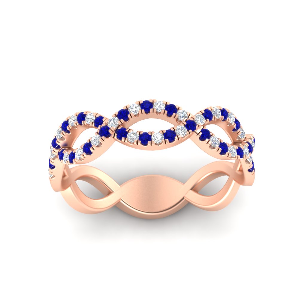 Infinity Diamond Twist Wedding Band