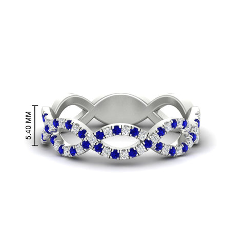 Infinity Diamond Twist Wedding Band