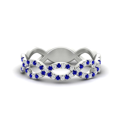 Infinity Diamond Twist Wedding Band