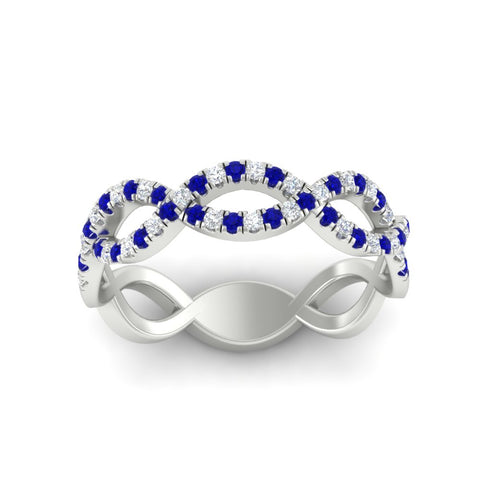 Infinity Diamond Twist Wedding Band