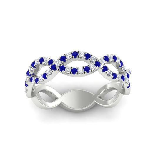 Infinity Diamond Twist Wedding Band
