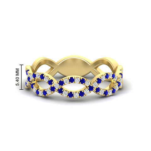 Infinity Diamond Twist Wedding Band