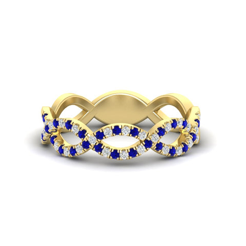 Infinity Diamond Twist Wedding Band