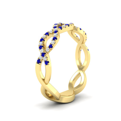 Infinity Diamond Twist Wedding Band