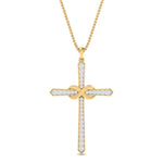 Load image into Gallery viewer, infinity-symbol-diamond-cross-pendant-in-yellow-gold-FDPD10870ANGLE1-NL-YG
