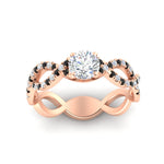 Load image into Gallery viewer, infinity-twist-diamond-engagement-ring-with-black-diamond-in-rose-gold-FD11157RORGBLACKANGLE3-NL-RG
