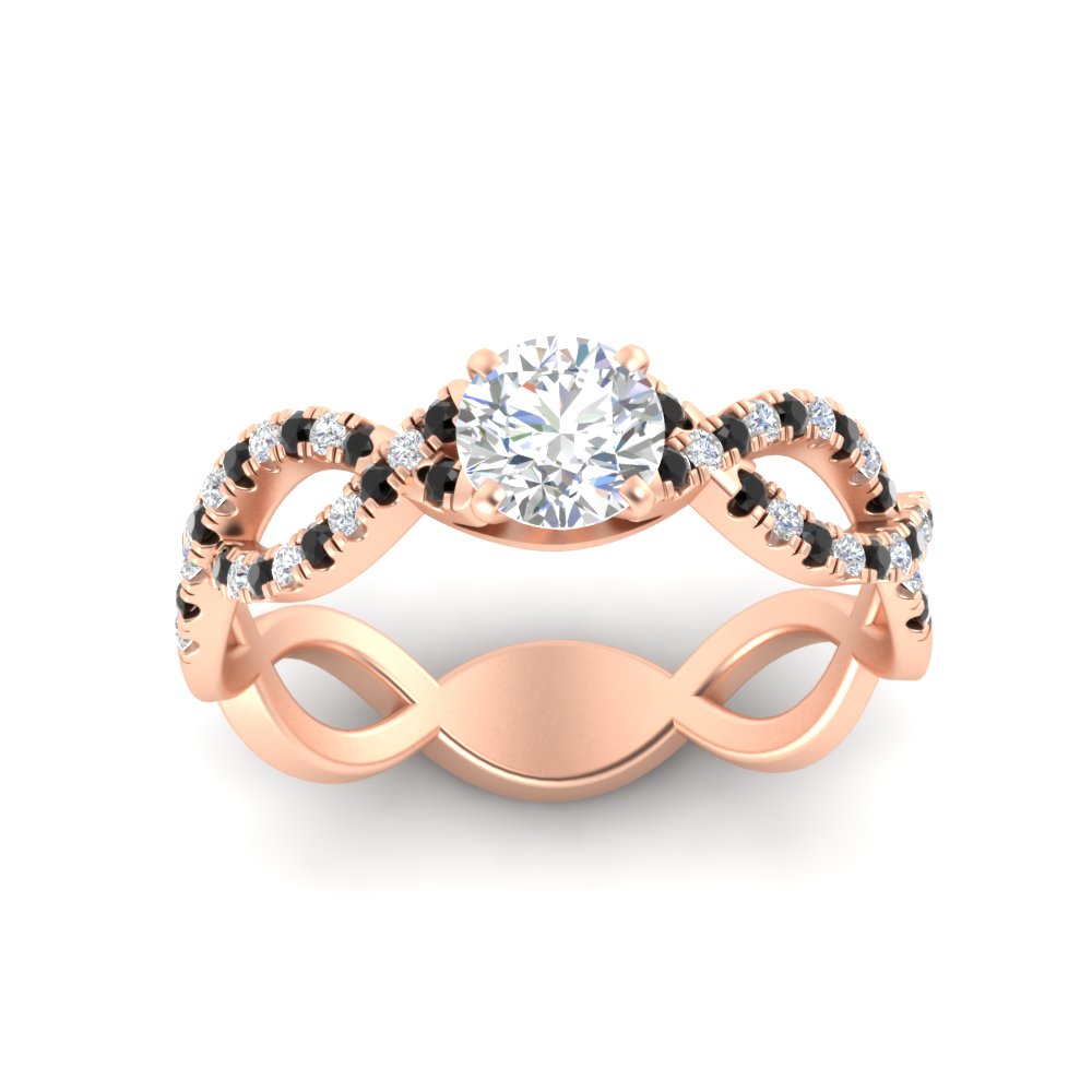 infinity-twist-diamond-engagement-ring-with-black-diamond-in-rose-gold-FD11157RORGBLACKANGLE3-NL-RG