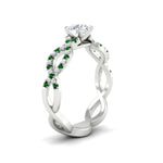 Load image into Gallery viewer, infinity-twist-diamond-engagement-ring-with-emerald-in-white-gold-FD11157RORGEMGRANGLE3-NL-WG
