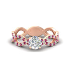 Load image into Gallery viewer, infinity-twist-diamond-engagement-ring-with-pink-sapphire-in-rose-gold-FD11157RORGSADRPIANGLE3-NL-RG
