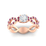 Load image into Gallery viewer, infinity-twist-diamond-engagement-ring-with-pink-sapphire-in-rose-gold-FD11157RORGSADRPIANGLE3-NL-RG
