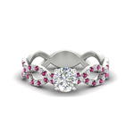 Load image into Gallery viewer, infinity-twist-diamond-engagement-ring-with-pink-sapphire-in-white-gold-FD11157RORGSADRPIANGLE3-NL-WG
