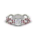 Load image into Gallery viewer, infinity-twist-diamond-engagement-ring-with-ruby-in-white-gold-FD11157RORGRUDRANGLE3-NL-WG
