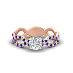 Load image into Gallery viewer, infinity-twist-diamond-engagement-ring-with-sapphire-in-rose-gold-FD11157RORGSABLANGLE3-NL-RG
